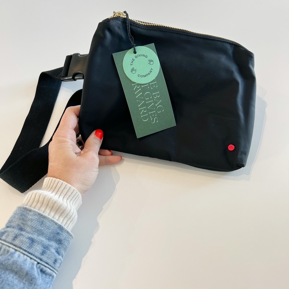 Black STATE bags Lorimer Fanny pack with gold zipper